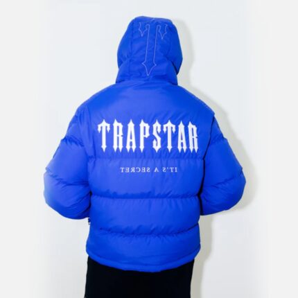 Trapstar Decoded Hooded Quilted Jacket Blue