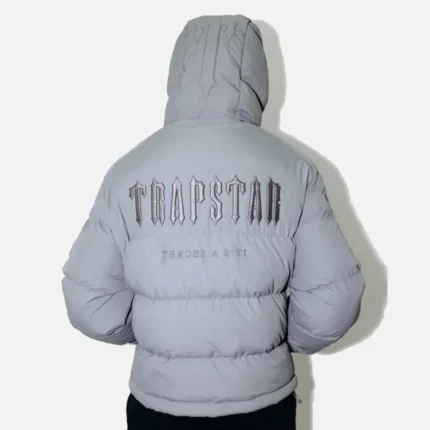 Trapstar Decoded Hooded Quilted Jacket Gray