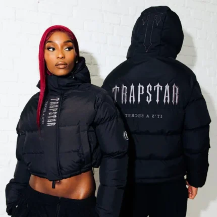 Trapstar Decoded Quilted Jacket With Hood Black
