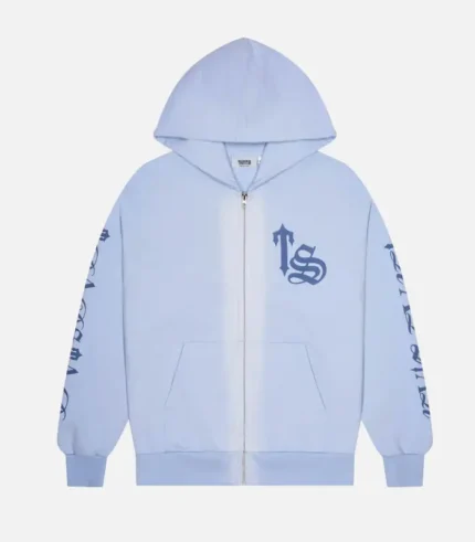 Trapstar Script Spray Hoodie Blue